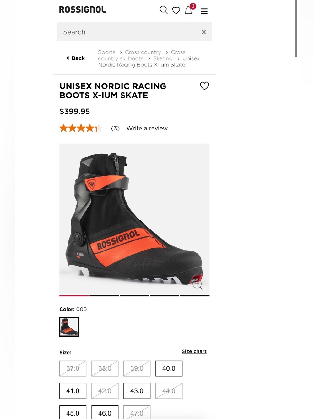 Rossignol Nordic Racing Boots, X-IUM Skate (EU 39)